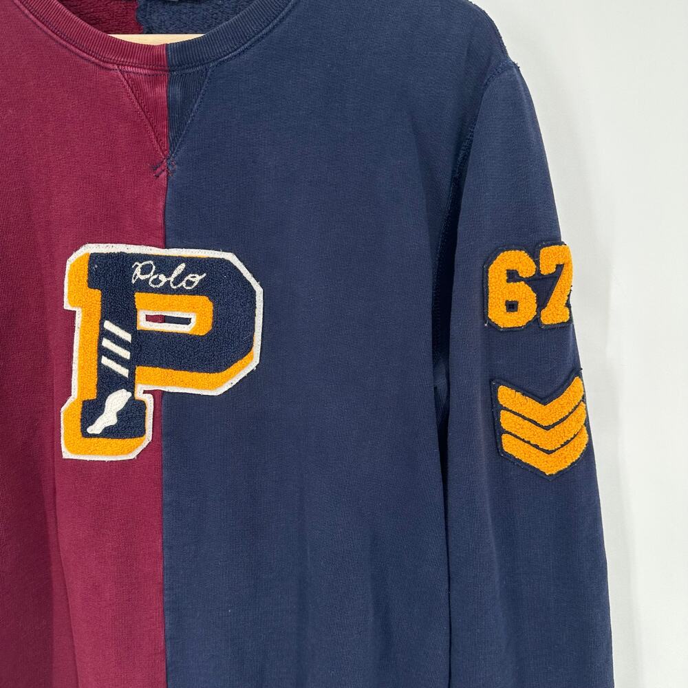 POLO Ralph Lauren Men's Colorblock Fleece Sweatshirt Crewneck Preppy Collegiate - Picture 5 of 11